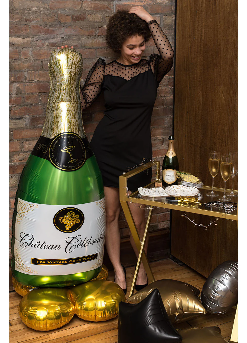 Champagne Bottle Airloonz Balloon - Image 3